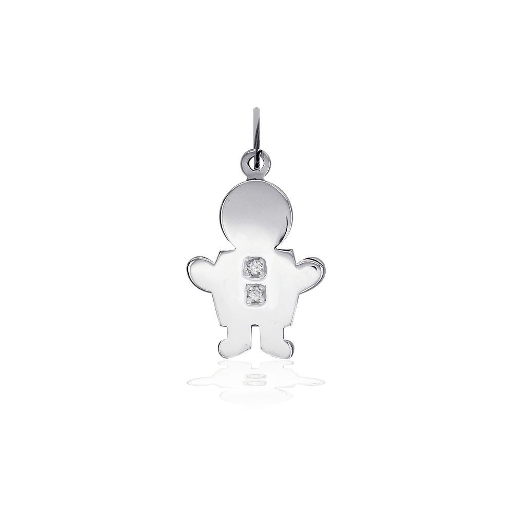 Sziro Boy Charm for Mom, Grandma with Cubic Zirconia Buttons in Sterling Silver