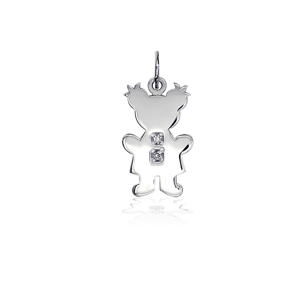 Sziro Girl Charm for Mom, Grandma with Cubic Zirconia Buttons in Sterling Silver