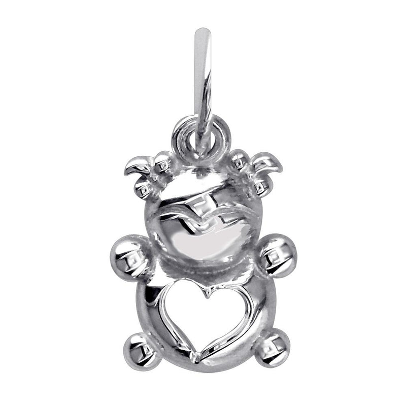 Mini Baby Girl Charm in Sterling Silver