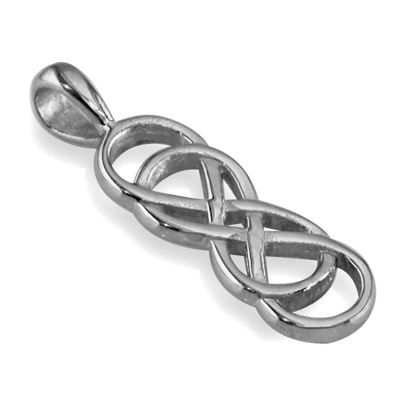 Small Double Infinity Symbol Charm, Best Friends,Sisters,Forever Charm in 14k White Gold
