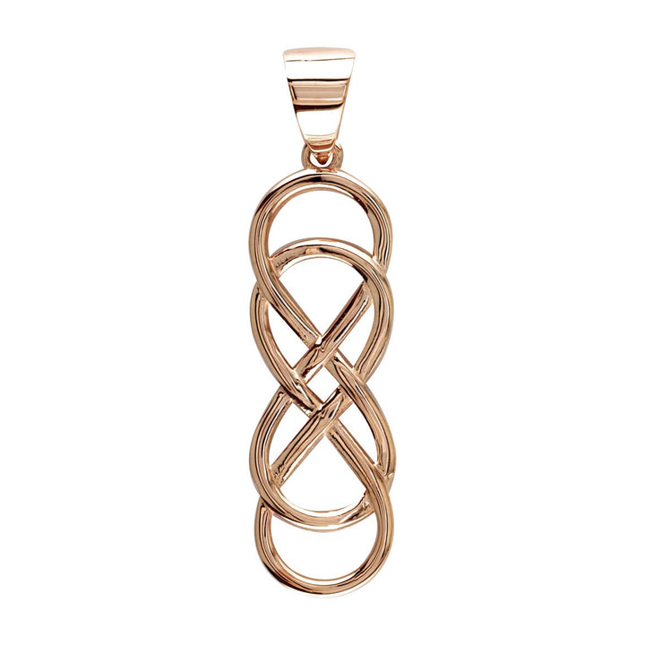 Extra Large Double Infinity Symbol Charm in 14K Pink Gold, 1.5"