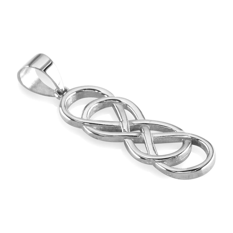 Extra Large Double Infinity Symbol Charm in 14K White Gold, 1.5"