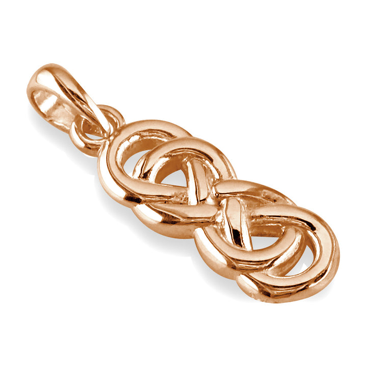Medium Thick Double Infinity Symbol Charm, 16mm in 14k Pink, Rose Gold