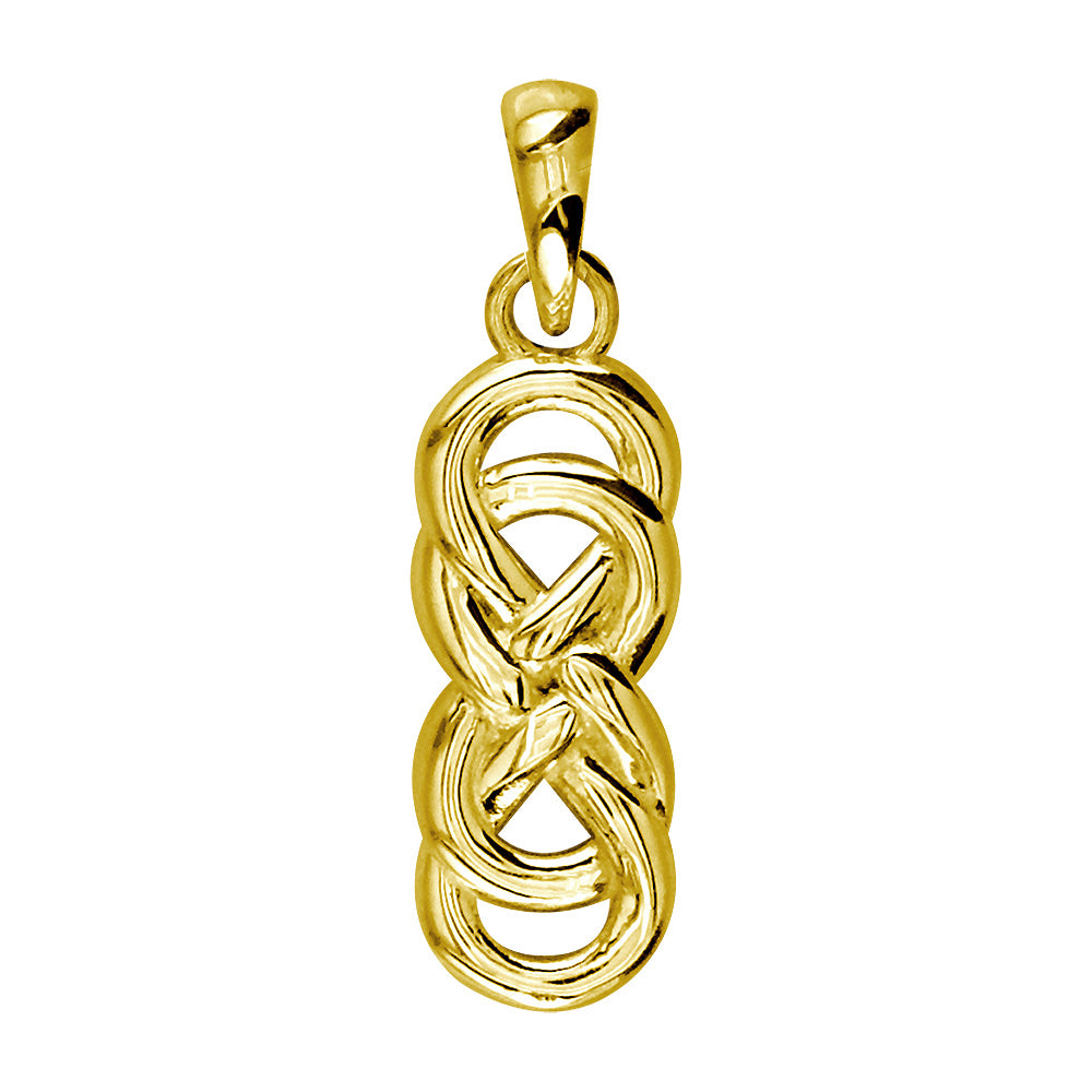 Medium Thick Double Infinity Symbol Charm, 16mm in 14k Yellow Gold