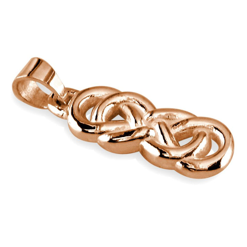 Large Thick Double Infinity Charm, 23mm in 14K Pink Gold