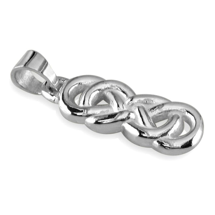 Large Thick Double Infinity Charm, 23mm in Sterling Silver