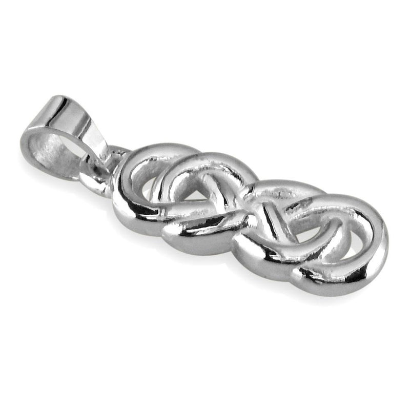 Large Thick Double Infinity Charm, 23mm in 14K White Gold