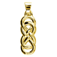 Large Thick Double Infinity Charm, 23mm in 14K Yellow Gold