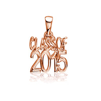 Small Class Of 2015 Graduation Charm in 14k Pink Gold