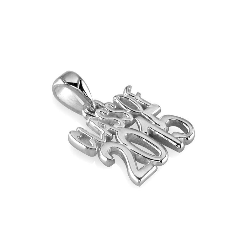 Small Class Of 2015 Graduation Charm in 14k White Gold