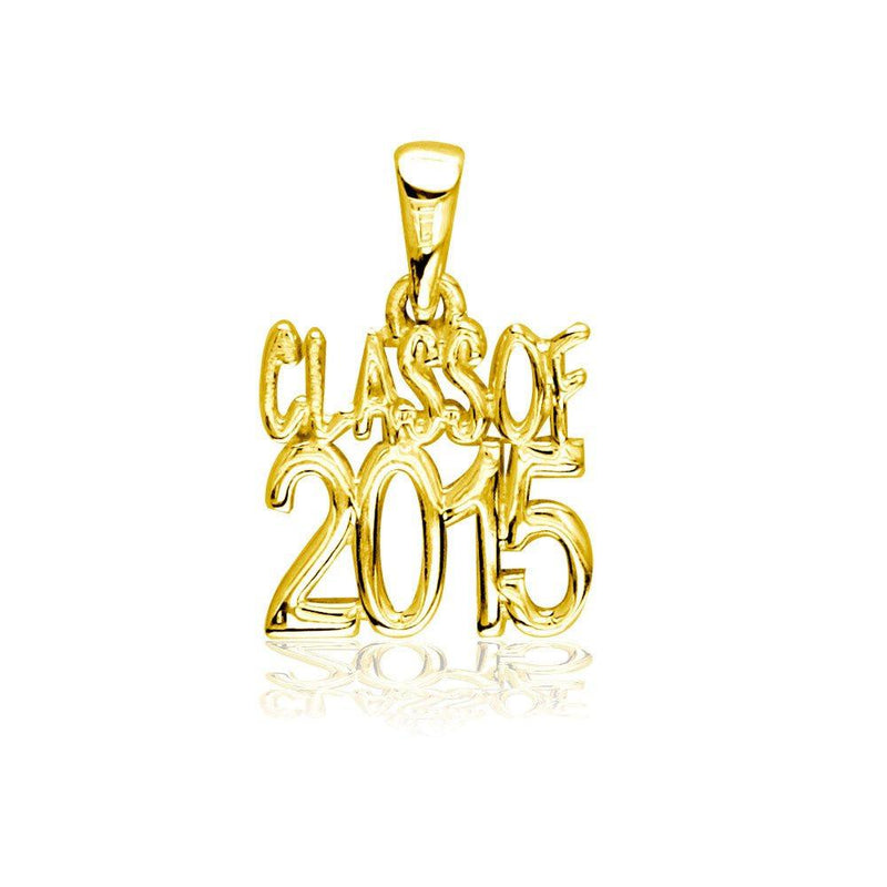 Small Class Of 2015 Graduation Charm in 14k Yellow Gold