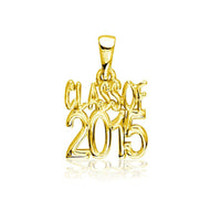 Small Class Of 2015 Graduation Charm in 18k Yellow Gold