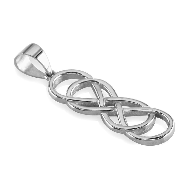 Large Double Infinity Symbol Charm, Best Friends Forever Charm, Sisters Charm, 10mm x 30mm in 18K white gold
