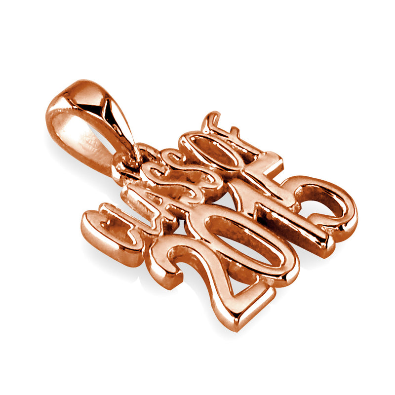 Large Class Of 2015 Graduation Charm in 14k Pink Gold