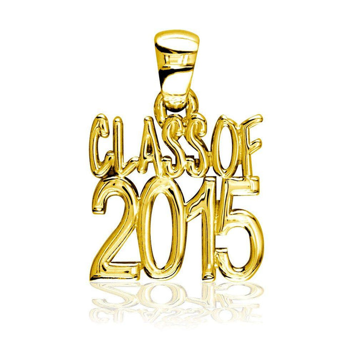 Large Class Of 2015 Graduation Charm in 18k Yellow Gold