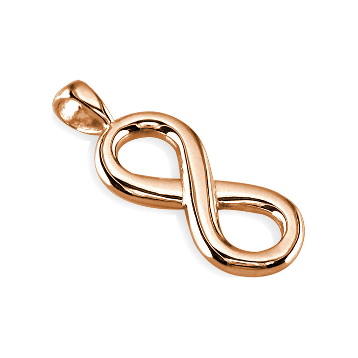 Small Flowing Infinity Charm, 20mm in 14k Pink, Rose Gold