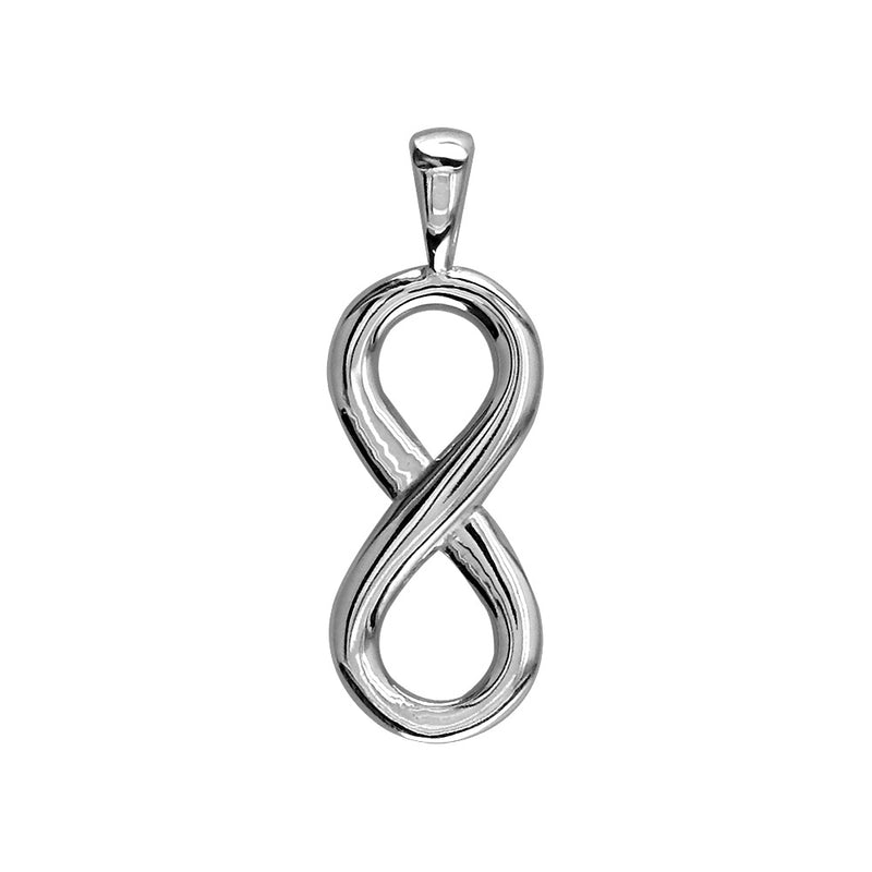 Small Flowing Infinity Charm, 20mm in Sterling Silver