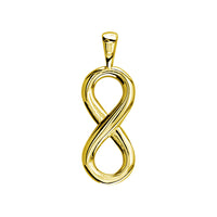 Small Flowing Infinity Charm, 20mm in 14k Yellow Gold