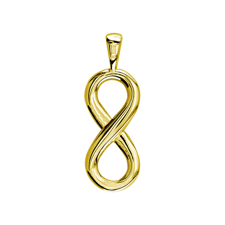 Small Flowing Infinity Charm, 20mm in 18k Yellow Gold