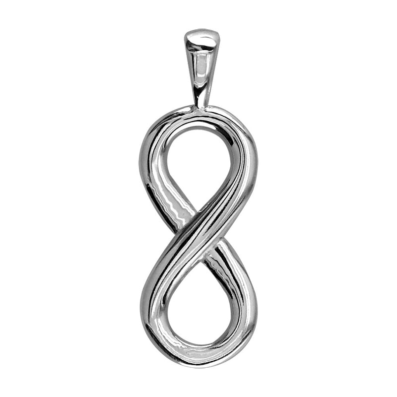 Medium Flowing Infinity Charm, 30mm in 14k White Gold