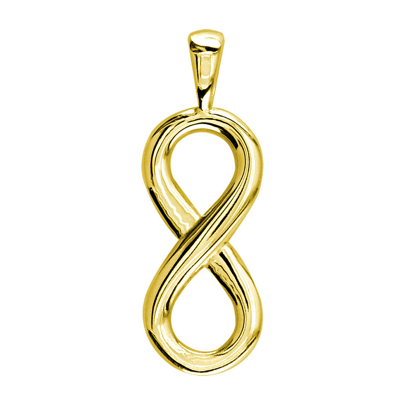 Medium Flowing Infinity Charm, 30mm in 14k Yellow Gold