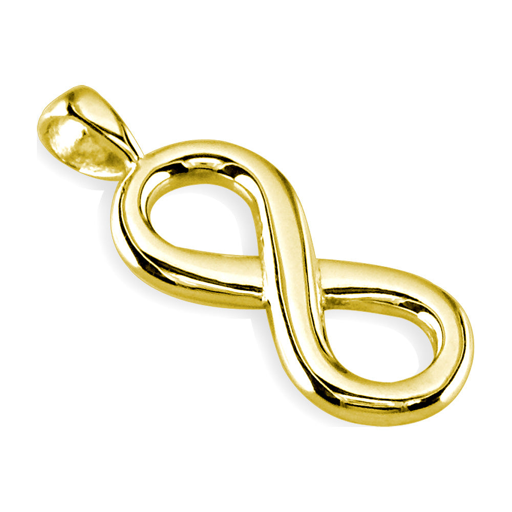 Medium Flowing Infinity Charm, 30mm in 14k Yellow Gold