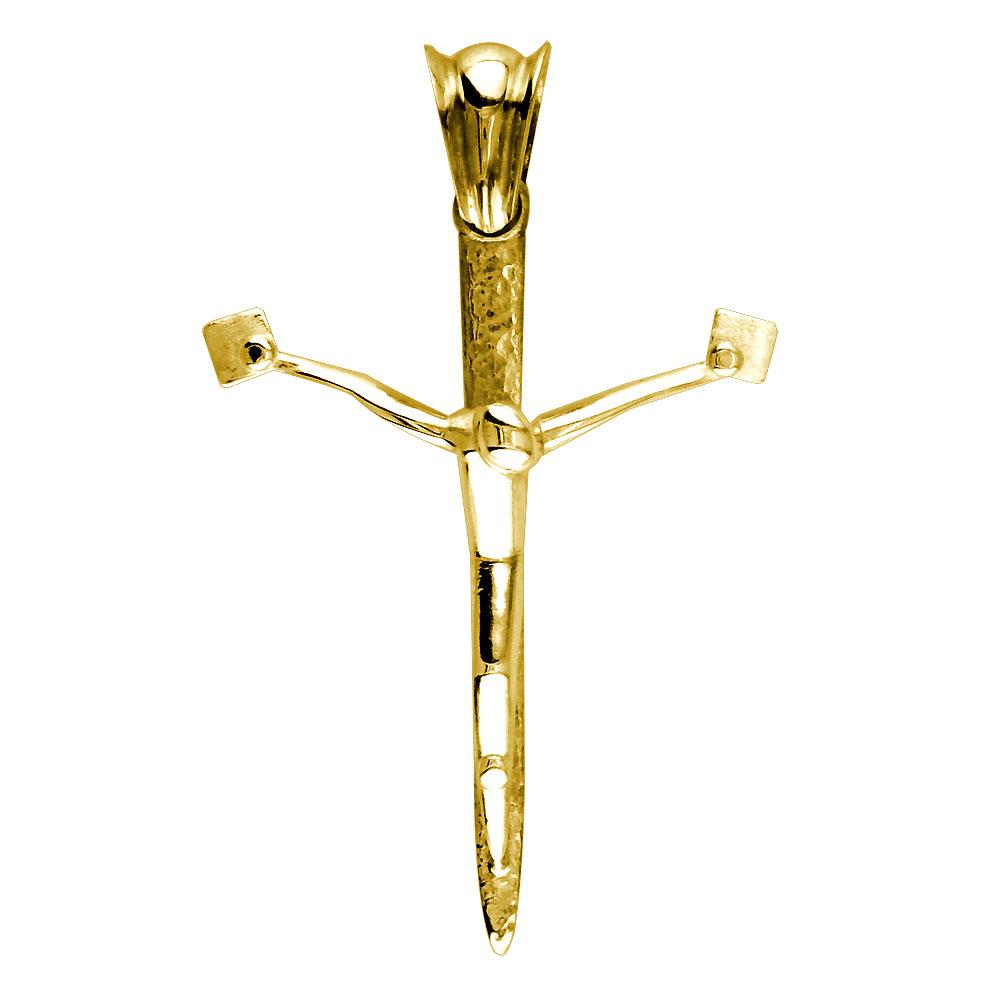Crucifix, Nail Charm, 38mm in 14K Yellow Gold