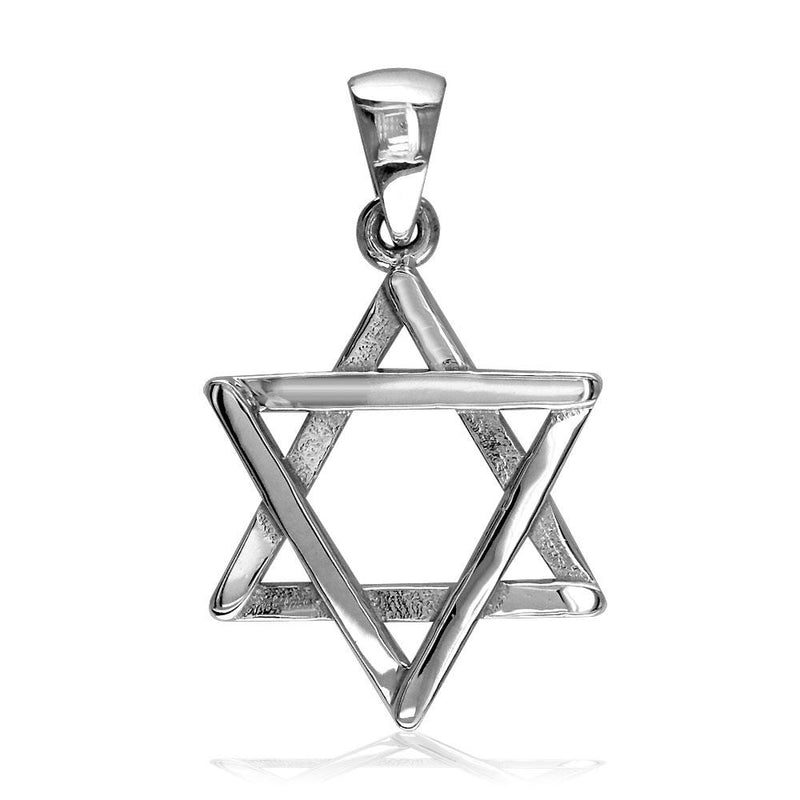 Small Jewish Star of David Sticks Charm in Sterling Silver