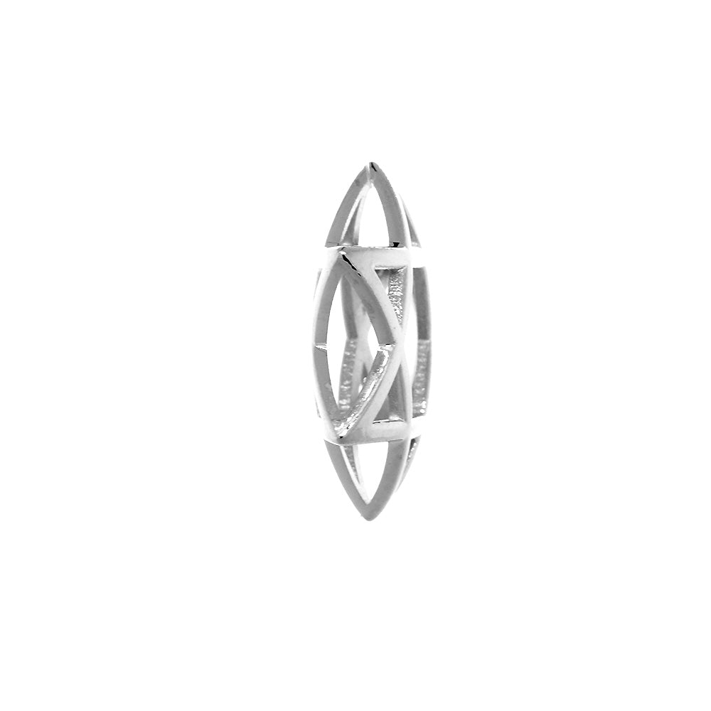 21mm 3D Open Domed Jewish Star of David in Sterling Silver