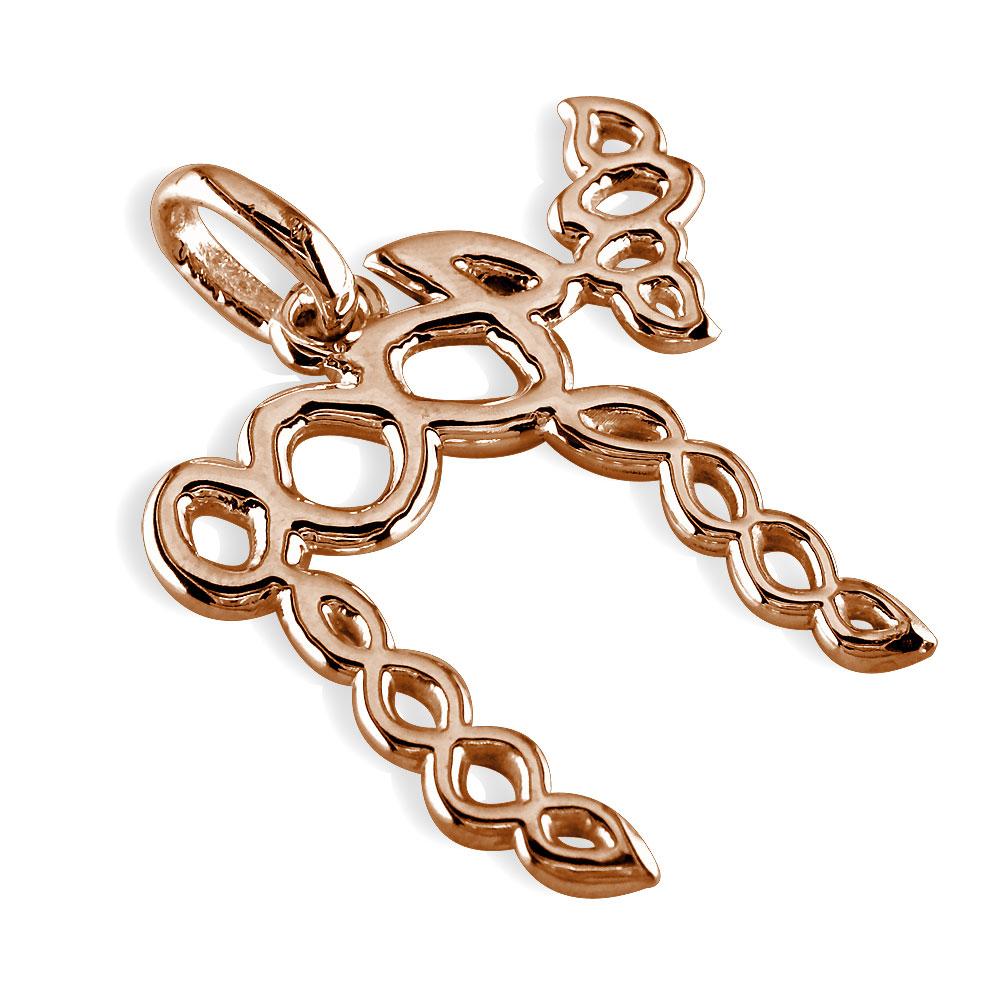 Extra Large Twisting Infinity Chai Charm in 14K Pink, Rose Gold