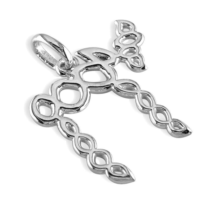Extra Large Twisting Infinity Chai Charm in 14K White Gold