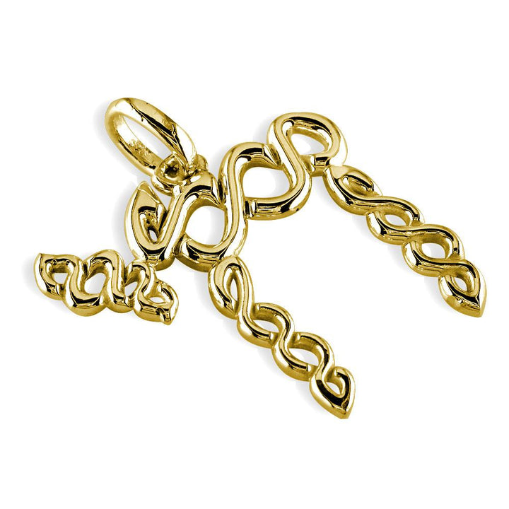 Extra Large Twisting Infinity Chai Charm in 18K Yellow gold