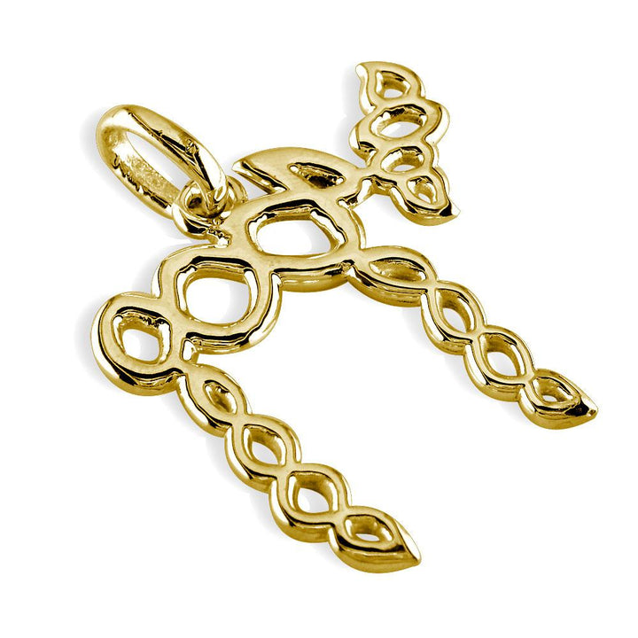 Extra Large Twisting Infinity Chai Charm in 14K Yellow Gold
