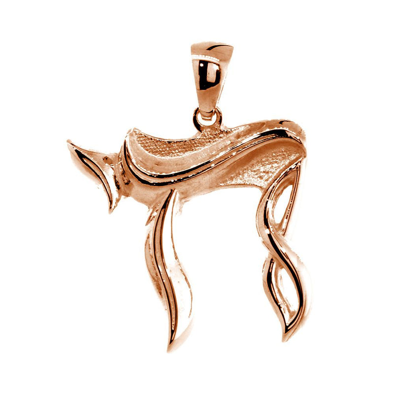 Sharp Infinity Chai Charm in 14K Pink, Rose Gold