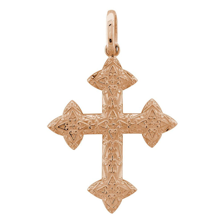 Extra Large Cross Charm, 40mm in 14K Pink, Rose Gold