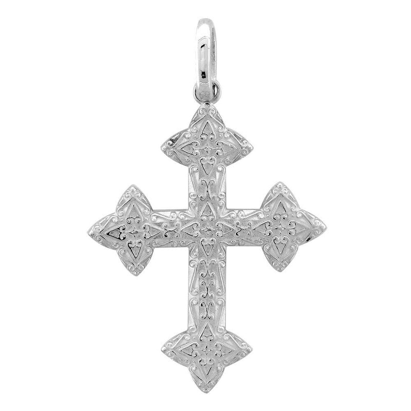 Extra Large Cross Charm, 40mm in 14K White Gold
