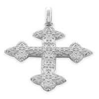 Extra Large Cross Charm, 40mm in 14K White Gold