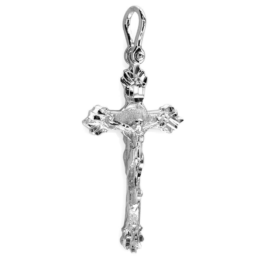 Extra Large Crucifix Cross Charm, 44mm in Sterling Silver