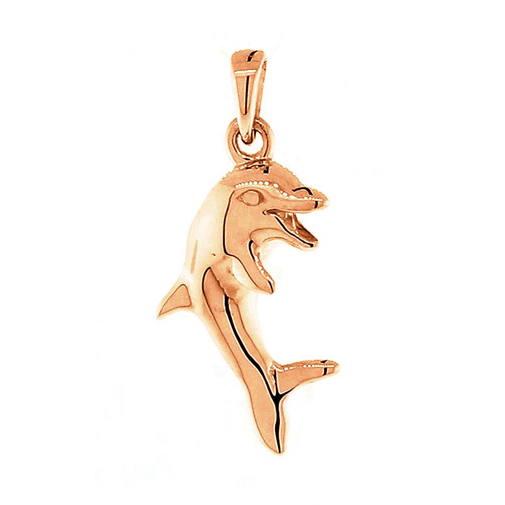 Jumping Dolphin Charm in 14K Pink Gold