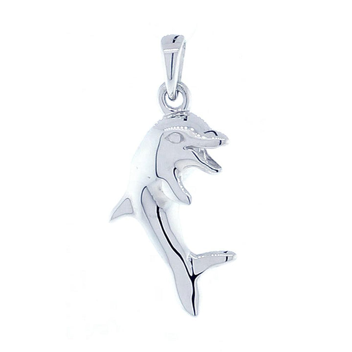 Jumping Dolphin Charm in 14K White Gold
