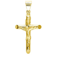 40mm Inri Jesus Crucifix Cross Charm in 14K Yellow Gold