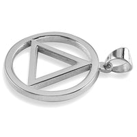 Large AA Sobriety Charm in Sterling Silver