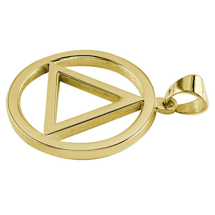 Large AA Sobriety Charm in 18K Yellow gold
