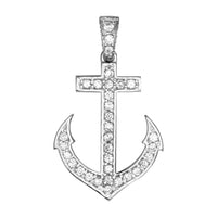 Small Diamond Anchor Charm in 14k White Gold