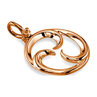 Medium Circle Maori Tri Koru New Beginnings Charm with Three Curls in 14k Pink Gold