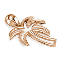 Medium Open Contemporary Palm Tree Charm in 14k Pink Gold