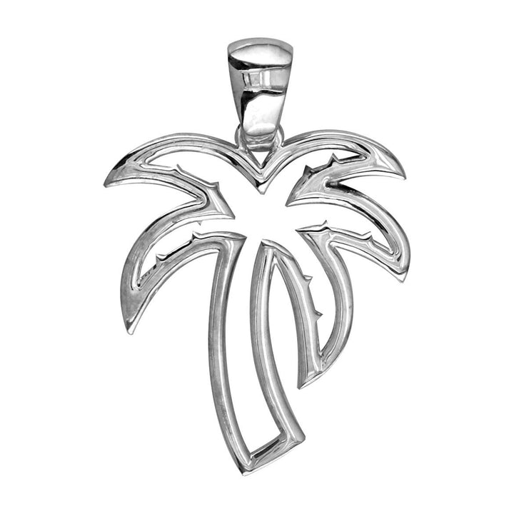 Medium Open Contemporary Palm Tree Charm in Sterling Silver