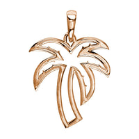 Small Open Contemporary Palm Tree Charm in 14k Pink Gold