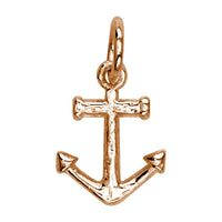 Mini Anchor Charm in 14k Pink Gold