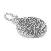 Solid Wave Charm with Black in 14k White Gold